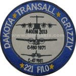 Dakota Transall Grizzly 221. Filo patch arma 9x9