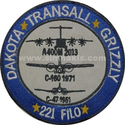 Dakota Transall Grizzly 221. Filo patch arma 9x9