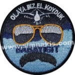 Olaya Biz El Koyduk Babayiğit nakış işleme arma patch peç 8x8 cm