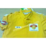 Eczane Kırmızı Polo Yaka Tişört (t-shirt) Nakış İşleme Arma Patch Uygulaması