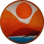 Sahil doğa nakış işleme arma patch peç 8x8 cm