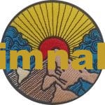 Montain'den Gelen Güneş Doğa nakış işleme arma patch 8x8 cm