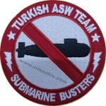 Turkish asw team submarine busters nakış işleme arma patch peç 9x9 cm & 24x24 cm