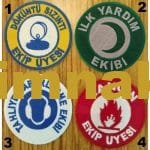 iş güvenliği yangın tahliye ilk yardım döküntü sızıntı nakış işleme arma patch 7x7 cm