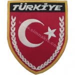 Türk Bayrak nakış işleme arma patch peç 8×9,5 cm