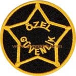 özel güvenlik arması nakış işleme arma peç siyah sarı 6×6 cm