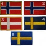 Norveç Norway Denmark Sweden nakış işleme bayrak patch 8x5 cm