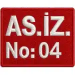 AS.İZ Askerî Numaralı Kolluk Nakış Arması 8,5×6 cm