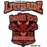 Liveto to ride thunder road motorcycle nakış işleme arma patch peç