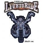 Liveto to ride motor motorcu nakış işleme arma patch peç