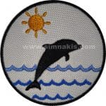 Deniz balık yunus nakış işleme arma patch 6x6 cm