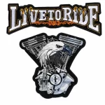 Live To Ride Kartal Motor Nakış Arma Seti 23x28 cm