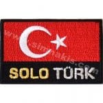 Solo türk bayraklı nakış işleme arma patch peç 5x8 cm
