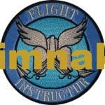 Flight instructur nakış işleme arma patch peç 9.5x9.5 cm