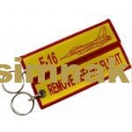 F-16 remove before flight nakış işleme anahtarlık çift taraflı 3x13 cm
