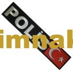 Polis yazısı türk bayraklı nakış işleme arma patch 5.5×25 cm