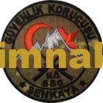 Güvenlik korucusu şenkaya m.ö 680 nakış işleme arma patch peç 8x8 cm