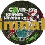 302 filo Şimşek Covid-19'A Rağmen havada kal nakış işleme arma patch peç 9x9 cm