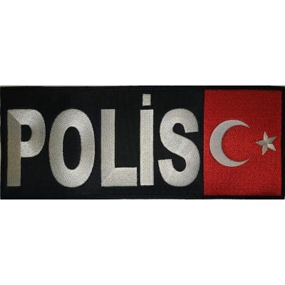 Polis yazısı türk bayraklı nakış işleme arma patch peç 5.5x25 cm