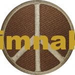 Pink round peace barış sembolü nakış işleme arma patch peç 8x8 cm