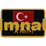 Personel İsimliği Bayraklı nakış işleme arma patch peç 9x5.5 cm