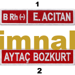 Türk Kızılay Personel isimliği nakış işleme arma patch peç 10x2 cm