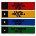 İş Güvenliği kollukları yangın sönürme arma kurtarma koruma ekibi ilk yardım ekibi nakış işleme kolluk 8x40 cm & 10x40 cm
