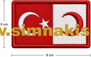 Türk Kızılay Bayrak Nakış İşleme Arma Patch Peç 5x8 cm & 3x10 cm - Görsel 3