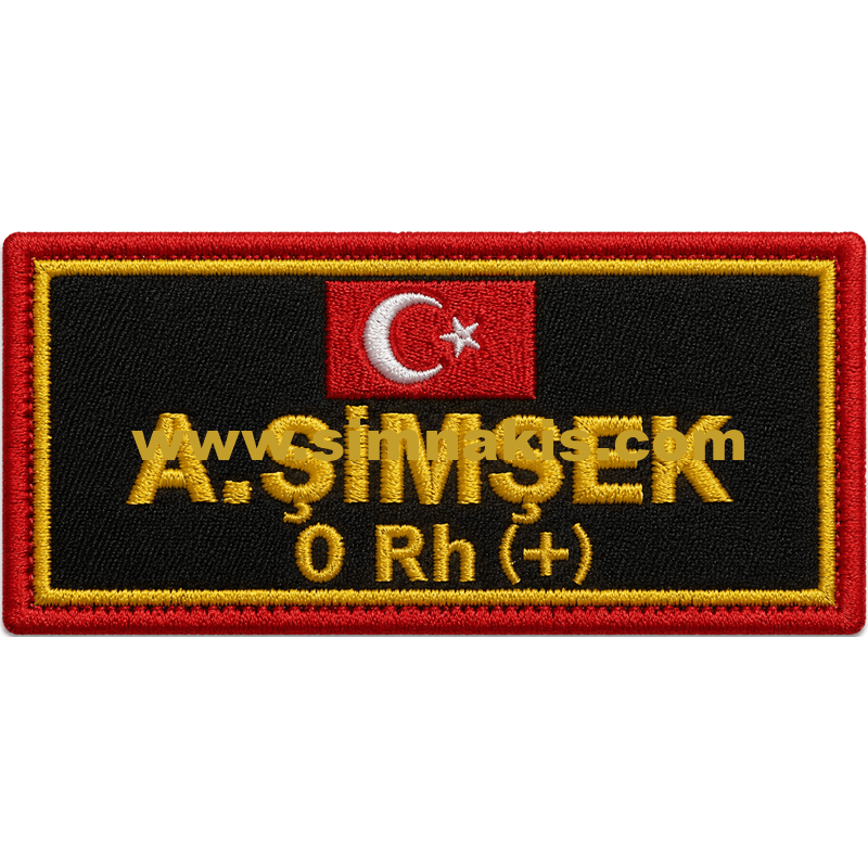26 İsimlik nakış işleme arma patch peç 10x5 cm - Görsel 1