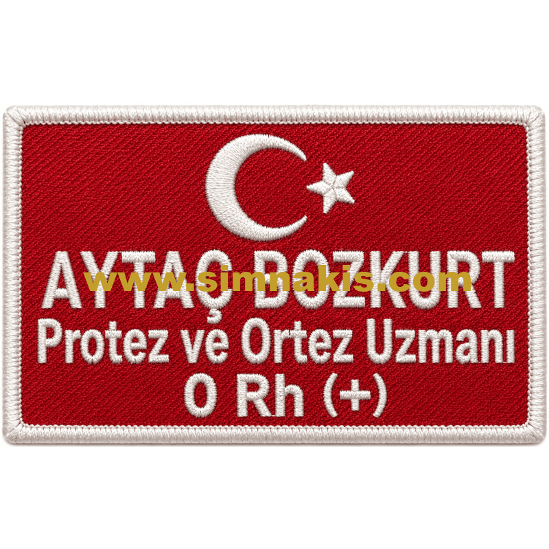 17 Personel İsimlik nakış işleme arma patch peç 9x5.5 cm - Görsel 1