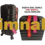 Valiz, Çanta, Bavul, isimliği Kişiye Özel Yazı Yazılır Nakış işlemeli 7x40 cm