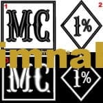 MC %1 Motorcu Nakış İşleme Arma Patch Peç MC 6x6 cm %1 6X4.5 cm 4 Farkılı Model