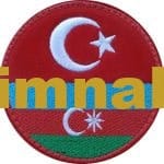 Türkiye Azerbaycan Bayrağı Nakış işleme Arma Patch Pec 8x8 cm