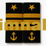 Denizcilik Kaptan Apoleti Gold Sırma 1. Kaptan (Birinci Zabit / Chief Officer / Chief Mate) 12x6 cm
