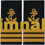 Denizci Gemici Birinci Subay Gold Renk Üç Sırma Apolet 12x6 cm