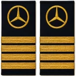 Mercedes Otobüs Kaptanı Apoleti Gold 4 Sırma 1 Çift 10×5 cm