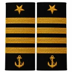 Denizcilik Kaptan Apoleti Gold Sırma Gemi Kaptanı Süvari Kaptan / Master / Ship's Captain 12x6 cm
